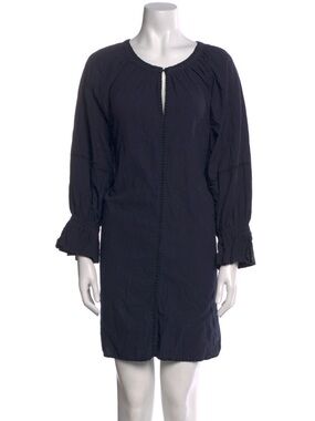 APiece Apart Navy Boho Notch Embroidered Dress